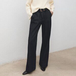Mango Wide Leg Denim Trousers